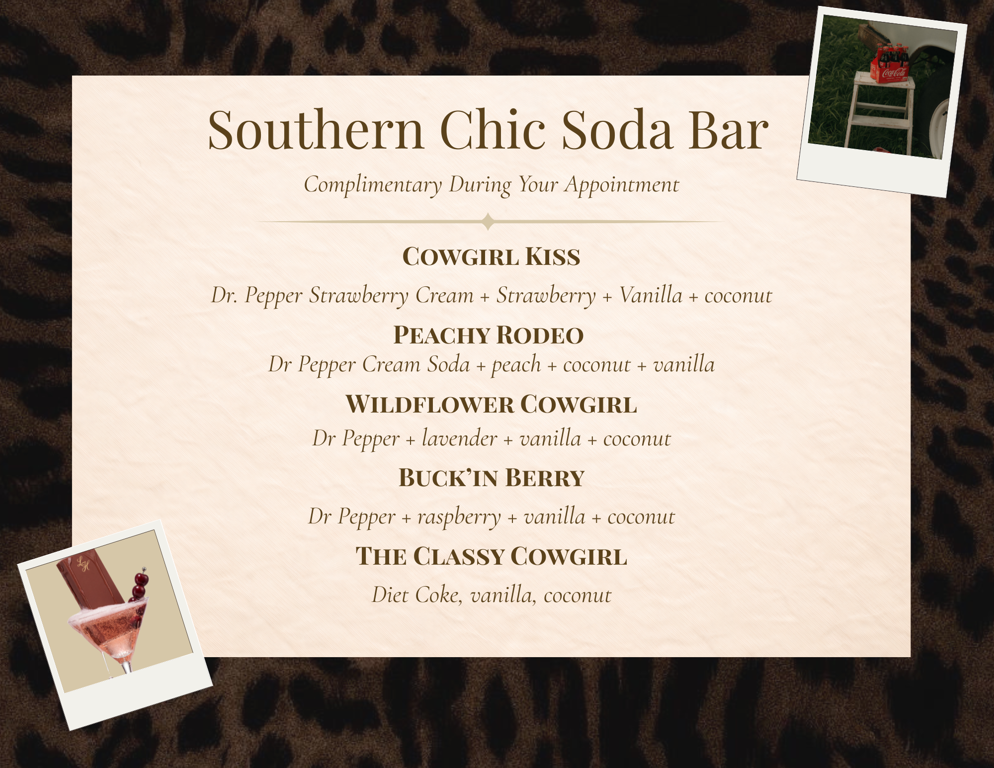 Soda Bar Menu